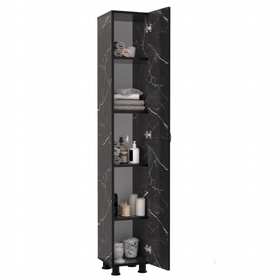 ארון שרות דלת אחת 30X32X173 ס"מ 6100 יהלי שיש שחור DOUBLE ארון שרות דלת אחת 30X32X173 ס"מ 6100 יהלי שיש שחור DOUBLE