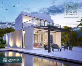 פרגולה אלומיניום אפורה 3.4x3.7 עם קירוי שקוף Stockholm פרגולה אלומיניום אפורה 3.4x3.7 עם קירוי שקוף Stockholm