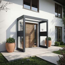 גגון דלת Sophia אפור שקוף 1X1.6 מטר שני קירות צד קנופיה Canopia Sophia 707859 גגון דלת Sophia אפור שקוף 1X1.6 מטר שני קירות צד קנופיה Canopia Sophia 707859