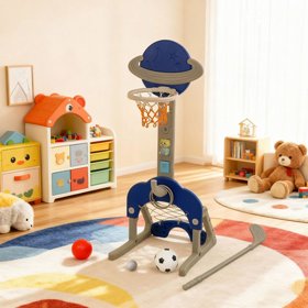 מתקן משחק סל משולב כדורסל, שער כדורגל, גולף, טבעות ותיבת מוזיקה BUBU מתקן משחק סל משולב כדורסל, שער כדורגל, גולף, טבעות ותיבת מוזיקה BUBU