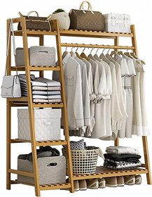 מתלה בגדים במבוק רוחב 110 ס"מ משולב מדפים דגם פרננדו Fernnando מתלה בגדים במבוק רוחב 110 ס"מ משולב מדפים דגם פרננדו Fernnando